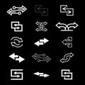 Transfer arrows icon set. Linear style sign for mobile concept and web design. Left right arrows icons. Symbol, logo illustration. Royalty Free Stock Photo