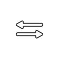 Transfer arrows line icon