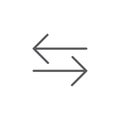Transfer arrows outline icon. linear style sign for mobile concept and web design. Left right arrows simple line vector icon.