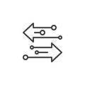 Transfer arrows outline icon