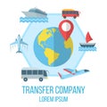 Transfer company flat poster