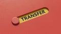 Transfer.3D illustration of slide switch spelling., Royalty Free Stock Photo