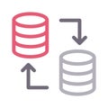 Transfer database thin color line vector icon Royalty Free Stock Photo