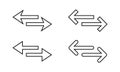 Transfer, exchange arrow outline icon set. Swap, two arrows sign symbol