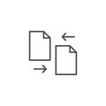 Transfer files line icon. Vector