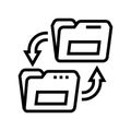 transfer folder line icon vector illustration Royalty Free Stock Photo