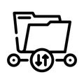 transfer folder line icon vector illustration Royalty Free Stock Photo