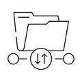 transfer folder line icon vector illustration Royalty Free Stock Photo