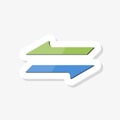 Transfer left and right arrows sticker icon, Exchange arrow