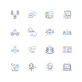 Transfer line icons collection. Exchange, Move, Shift, Displace, Reassign, Relocate, Transport vector and linear