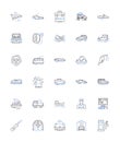 Transfer line icons collection. Transport, Relocate, Dispatch, Transit, Carry, Relocate, Exchange vector and linear