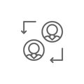 Transfer men outline icon. Elements of Business illustration line icon. Signs and symbols can be used for web, logo, mobile app, Royalty Free Stock Photo