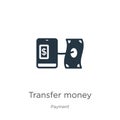 Transfer money icon vector. Trendy flat transfer money icon from payment methods collection isolated on white background. Vector Royalty Free Stock Photo