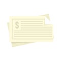 Transfer money paper icon flat isolated vector Royalty Free Stock Photo