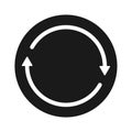 Transfer solid black arrow round icon