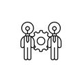 Transferring skill coaching icon. Element of business motivation line icon