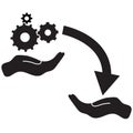 Transferring skill icon. Project Management sign. flat style