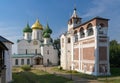 Transfiguration Cathedral and bell tower belfry in Monastery of Saint Euthymius. Suzdal, Russia Royalty Free Stock Photo