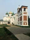 Transfiguration Cathedral and bell tower in Monastery of Saint E Royalty Free Stock Photo