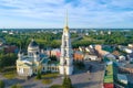 Transfiguration Cathedral aerial photography. Rybinsk, Russia
