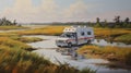 Transfixing Marine Scenes: Roadside Rv Painting By Pieter Nason