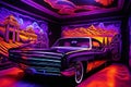 Stunning lowrider airbrush art masterpiece Royalty Free Stock Photo