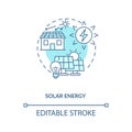 Transform sunlight in electricity concept icon