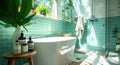 Transform your bathroom into a serene oasis with lush greenery, natural light