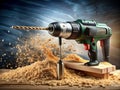 High-Performance Electric Drill for Construction: Unleash Precision and Power in Your Next Project with This Royalty Free Stock Photo