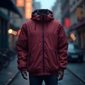 Urban Elegance: Moody and Vibrant Front View Background for a Modern Jacket