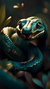 3D snake cartoon character illustration ai generated Royalty Free Stock Photo