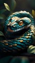 3D snake cartoon character illustration ai generated Royalty Free Stock Photo