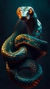 3D snake cartoon character illustration ai generated Royalty Free Stock Photo