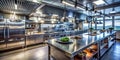 Transform Your Dining Experience A Stunning Modern Restaurant Kitchen Design for Professional Chefs and Impeccable Food Royalty Free Stock Photo