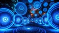 Enthralling Blue Circle Patterns Against a Starry Night Sky Stunning Photography Prints and Wall Art for a Unique Royalty Free Stock Photo