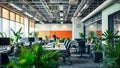 Inspiring Sustainable Office Design Creating a Vibrant EcoFriendly Workspace that Fosters Wellness and Productivity Royalty Free Stock Photo