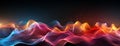 colorful neon iqualizer sea waves facebook background banner Royalty Free Stock Photo