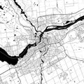 Ottawa Ontario Canada City Monochrome Black and White Minimalist Street Road Aesthetic Decoration Map