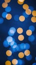 Abstract yellow and blue blurs bokeh wallpaper background ai generated