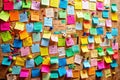 Inspiring Workspace Organization A Panoramic Bulletin Board with Colorful Sticky Notes for Ideas Reminders and Office Royalty Free Stock Photo