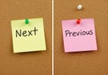 Transformation Concept with Forward and Back Sticky Notes on Board Royalty Free Stock Photo