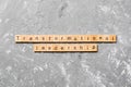 Transformation leadership word written on wood block. transformation leadership text on cement table for your desing, concept Royalty Free Stock Photo
