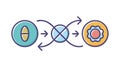 Transformation Process: Abstract Change Evolution Icon, vector design Generative AI Royalty Free Stock Photo