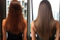 The Transformation Of Sick, Cut, And Healthy Hair Before And After Keratin Treatment