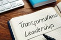 Transformational leadership handwritten in the notepad Royalty Free Stock Photo