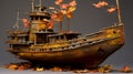 The Transformations of a Rusty Shipwreck Across the Seasons