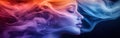 Transformative Smoke: An Abstract Pattern of Change and Growth with Intricate Twists and Warm Glows in Blues, Purples, a