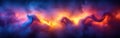 Transformative Smoke: An Abstract Pattern of Change and Growth with Intricate Twists and Warm Glows in Blues, Purples, a