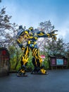 Transformer Bumblebee Robot Model at the Wulong Karst Bus Terminal Royalty Free Stock Photo