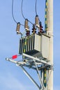 Transformer on high power station in the sun.